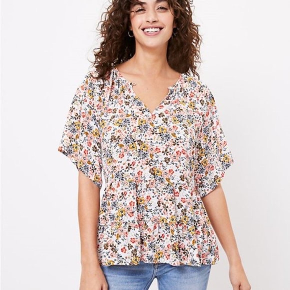 LOFT - Floral Tiered Top